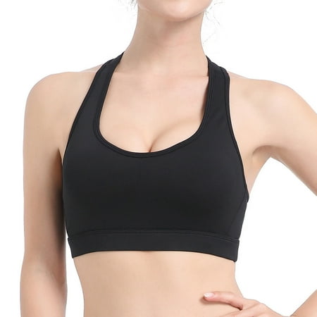 

Tangnade Ladies casual underwear bra Female Yoga Running Bra Vest Sports Bra Without Steel Ring Sports Underwear Black M