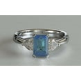 thumbnail image 2 of HeartsAndYou 2ct Emerald Natural Blue Aquamarine & Diamond Ring Accent 14k SOLID White Gold, 2 of 9