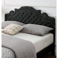 thumbnail image 3 of Queen Upholstered Platform Bed Frame with 47" Tall Adjustable Headboard - Black - Oliver & Smith - Elizabeth, 3 of 7