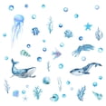 thumbnail image 4 of Ocean Fish Wall Decals Glow in The Dark Under The Sea Wall Decals Sea Animals Wall Stickers Removable Waterproof Peel and Stick for Kids Bathroom Watercolor Ocean Decor, 4 of 6