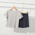thumbnail image 7 of Cethrio Girls' Pajama Sets Short Sleeve, Breathable Summer Casual 2 Piece Girls' Sleepwear Gray Size 3-4T, 7 of 7