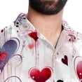 thumbnail image 5 of Valentine's Day Love Men's Poplin Shirt, Casual Short Sleeve Printed Button Down Summer Beach Unisex Shirts, 5 of 6