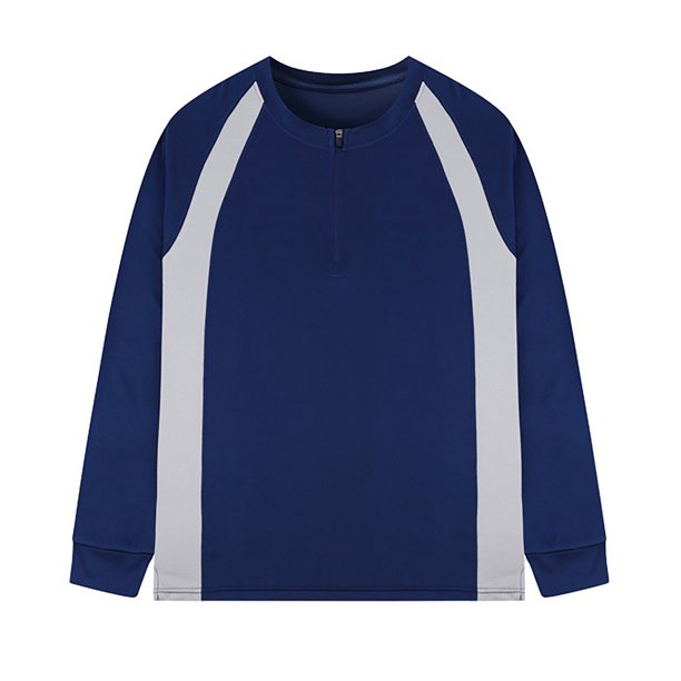 Camiseta de entrenamiento de manga larga con media cremallera para hombre, top transpirable de verano - Poliéster (L-XXXXXL)
