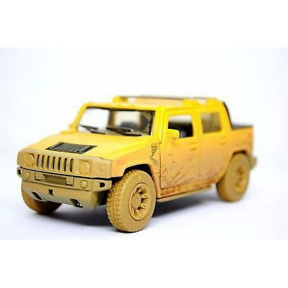 5" Kinsmart 2005 Hummer H2 SUT Muddy Diecast Model Toy SUV Truck 1:40 Yellow
