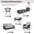 thumbnail image 4 of Opohoro 8-Piece Outdoor Patio Fire Pit Set with Sofa and Flat Arm, 43" Fire Pit Table, Propane Tank Cover for Deck Backyard, 4 of 19