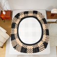 thumbnail image 5 of Homewish Square Buffalo Plaid Twin Sheet Sets, Black Wheat Stripes Abstract Twin Fitted Sheet, Chic Vintage Fashion Flat Sheet, Ultra Soft Bedroom Decor, 3 Pieces, 5 of 7