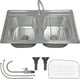 thumbnail image 1 of Fregadero Tarja 2 Tinas Gutstark Acero Inoxidable Cocina Grifo, 1 of 8