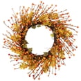 thumbnail image 3 of Northlight Multi-color Berries and Leaves Fall Harvest Artificial Plant & Flower Wreath 3", 3 of 11