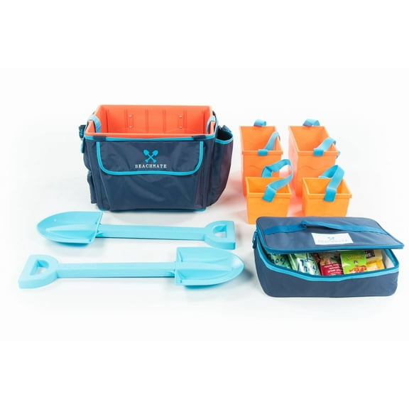 Beachmate All-in-one Tote bag with 5 Buckets   2 Shovels   Soft-sided cooler