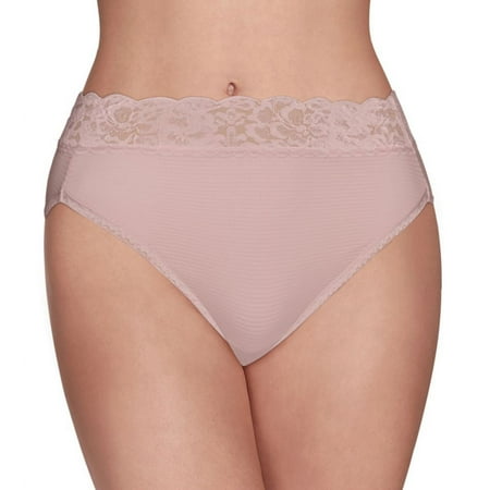 Women s Vanity Fair 13280 Flattering Lace Ultimate Comfort Hi-Cut Panty (Sheer Quartz 8)