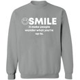 thumbnail image 2 of OXI Crewneck Sweatshirt - Smile It Make People, Basic Casual Sweatshirts for Men's and Women Fleece Sweatshirt Long Sleeve - Sport Grey Large, 2 of 2