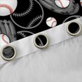 thumbnail image 4 of Homewish Teens Boys Sport Baseball Black Out Curtains,Ball Game Curtains Pack of 2 (42x63 Each),Black White Bedroom Curtains,Breathable Home Decor, 4 of 6