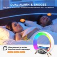 thumbnail image 4 of Cargador inalámbrico con luz LED nocturna, altavoz inalámbrico conectado con despertador digital, radio FM, función de repetición de alarma, doble despertador, luz de despertador con efecto amanecer, 4 of 7