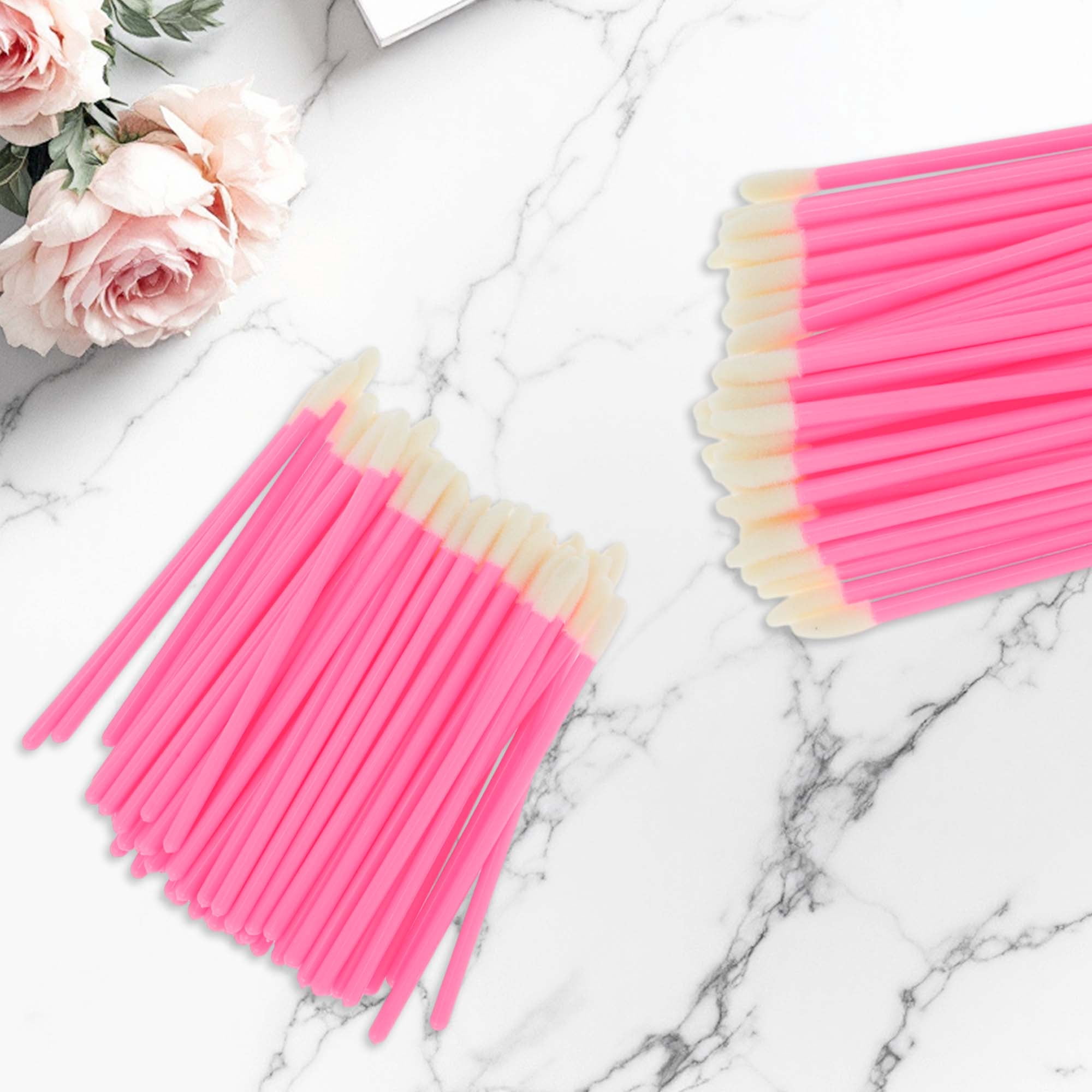 Unique Bargains 50 Pcs Disposable Solid Rod Lip Brush for Daily Makeup Application Red