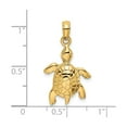 thumbnail image 2 of 14K Gold Polished Turtle With Textured Shell Charm, 2 of 4