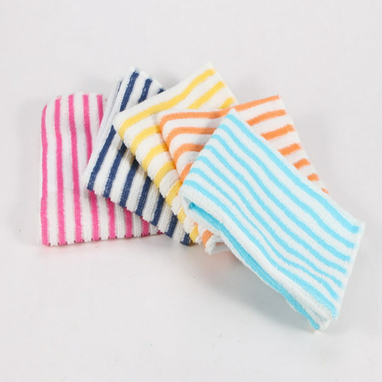 D-groee 5pcs Absorbent Square Striped Microfiber Dish Cloth for Washing Dishes Dish Rags Best Kitchen Washcloth Cleaning Cloths, Men's, Size: 30cm x