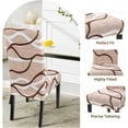 thumbnail image 5 of Dining Room Chair Covers Set of 6, Stretch Printed Parsons Chair Slipcovers Super Fit Spandex Removable Washable Kitchen Chair Protector Cover for Dining Room, Hotel, Ceremony (Khaki), 5 of 6
