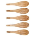 thumbnail image 4 of 5Pcs Wood Rice Spoon Innovative Fish‑Shaped Carving Soup Ladle Tableware Kitchen Utensil, 4 of 12