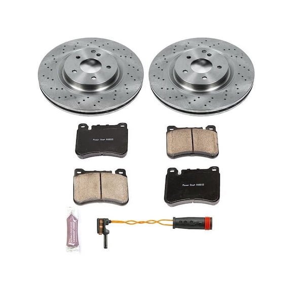 Front Brake Pad and Rotor Kit - Compatible with 2009 - 2011 Mercedes-Benz SLK300 2010