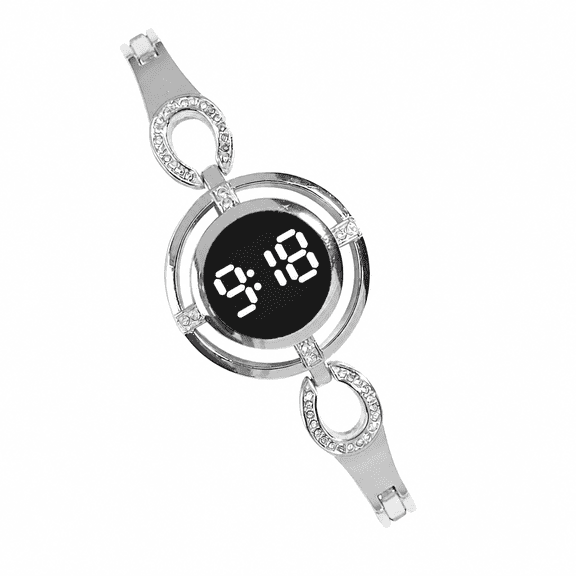 AURENIX Women Wristwatch Round Dial LED Night Light Accurate Time Display Scratch resistant Smooth Surface Electronic Watch for Daily Use