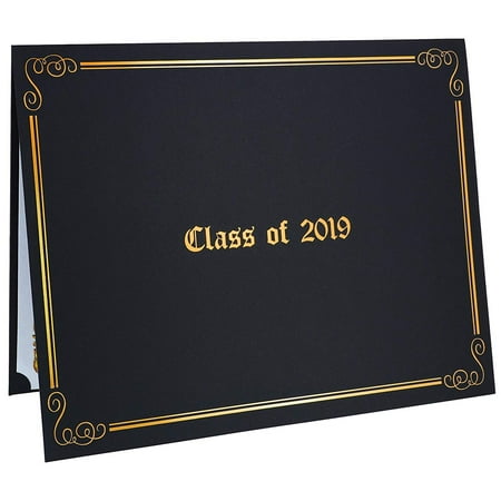 Best Paper Greetings 12-Pack Graduation Diploma Holder Covers for Class of 2019 Letter-Size Certificate Documents, Black with Gold Foil Designs, 11 x 8.5 (Best Homepage Design 2019)