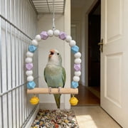 Bird Cage Wooden Perch Claw Grinding Stick Sandpaper Standing Rod Hanging Parrot Swing Toy Cage Accessories Nail Care Chewing Exercise Stand for Parrots Cockatiels Lovebirds Small Birds