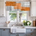 thumbnail image 4 of Kitchen Curtain Valances for Windows,Abstract Orange Gray Color Block Rod Pocket Small Valance Short Window Treatment for Bedroom Bathroom Living Room,42"x18", 4 of 9