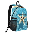 thumbnail image 2 of JIALIOU 14" Laptop Backpack Waterproof Airline Approved Stylish Casual Daypack for Travel Business College Work, Starfish with Sunglasses, 2 of 8