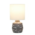 thumbnail image 3 of Simple Designs 13.78" Chic Glow Marble Inspired Ceramic Table Lamp With Fabric Shade,, For Bedroom, Office, Living Room, Compact Accent Lighting, Gray, 3 of 6