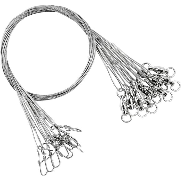 Leurre de Pêche en Acier Inoxydable pour Eau Salée, Gréements en Acier Inoxydable, Leurre de Pêche en Fil Lourd, Leurre de Pêche en Acier Blanc Nickel