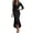 Black, variant on Elegant Casual Satin Dress With Long Sleeves And Notch Collar For Daily Wear And Outfits
