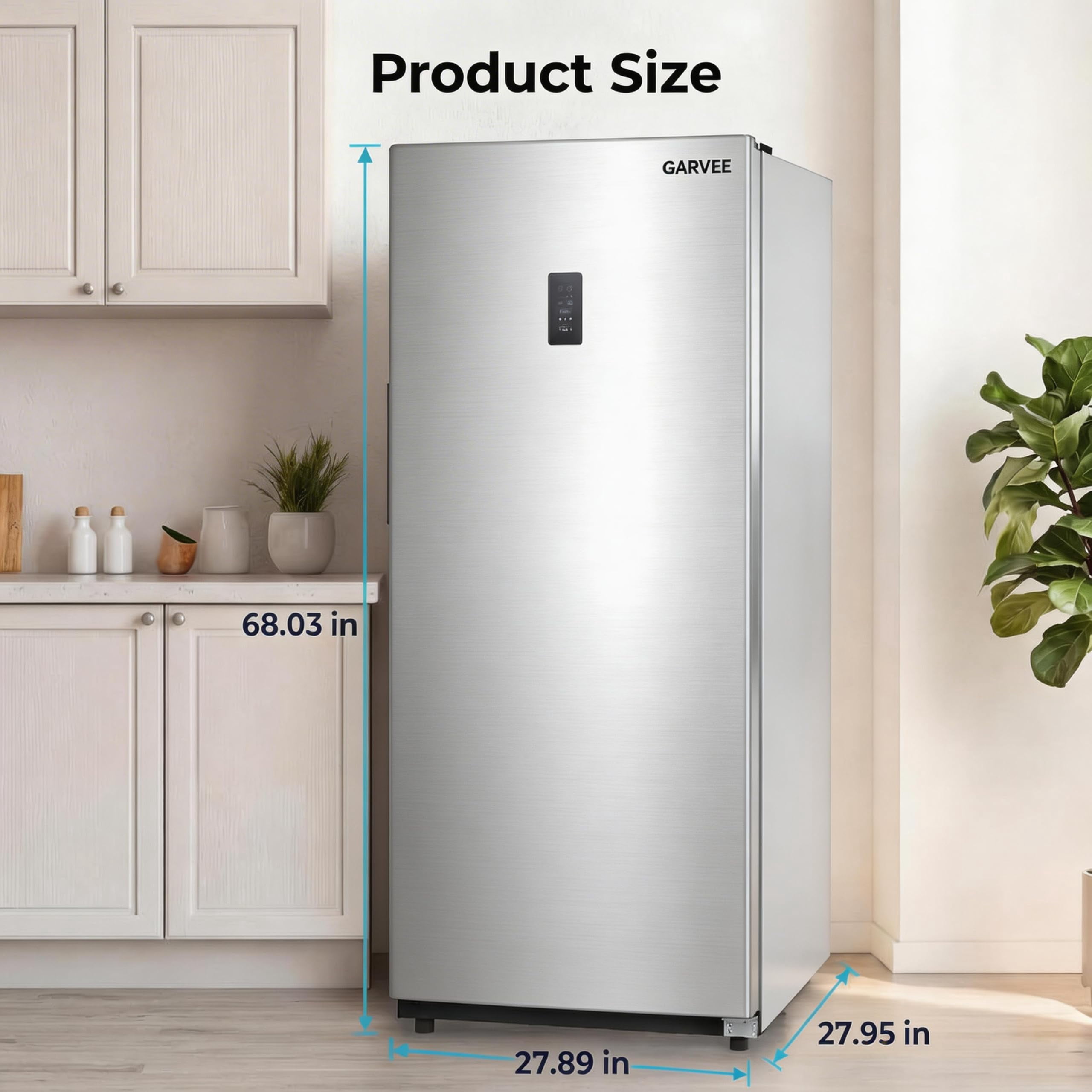 14 Cu.Ft Upright Freezer, Stand Up Freezer with Adjustable Shelves, Mechanical Temperature Control,  rated, Frost Free, Freestanding Deep Freezer for Garage, Kitchen, Home Use