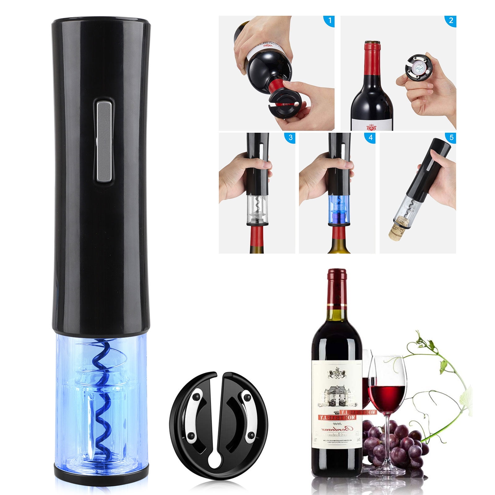 TSV Electric Corkscrew, Stainless Steel Electric Wine Bottle Opener