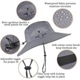 thumbnail image 6 of Wide Brim Solar Fan Hat, Outdoor Fishing Hat with 2 Fans Solar Power, Waterproof Outdoor Hiking Camping Fishing Hat Gift for Man Father, 6 of 10