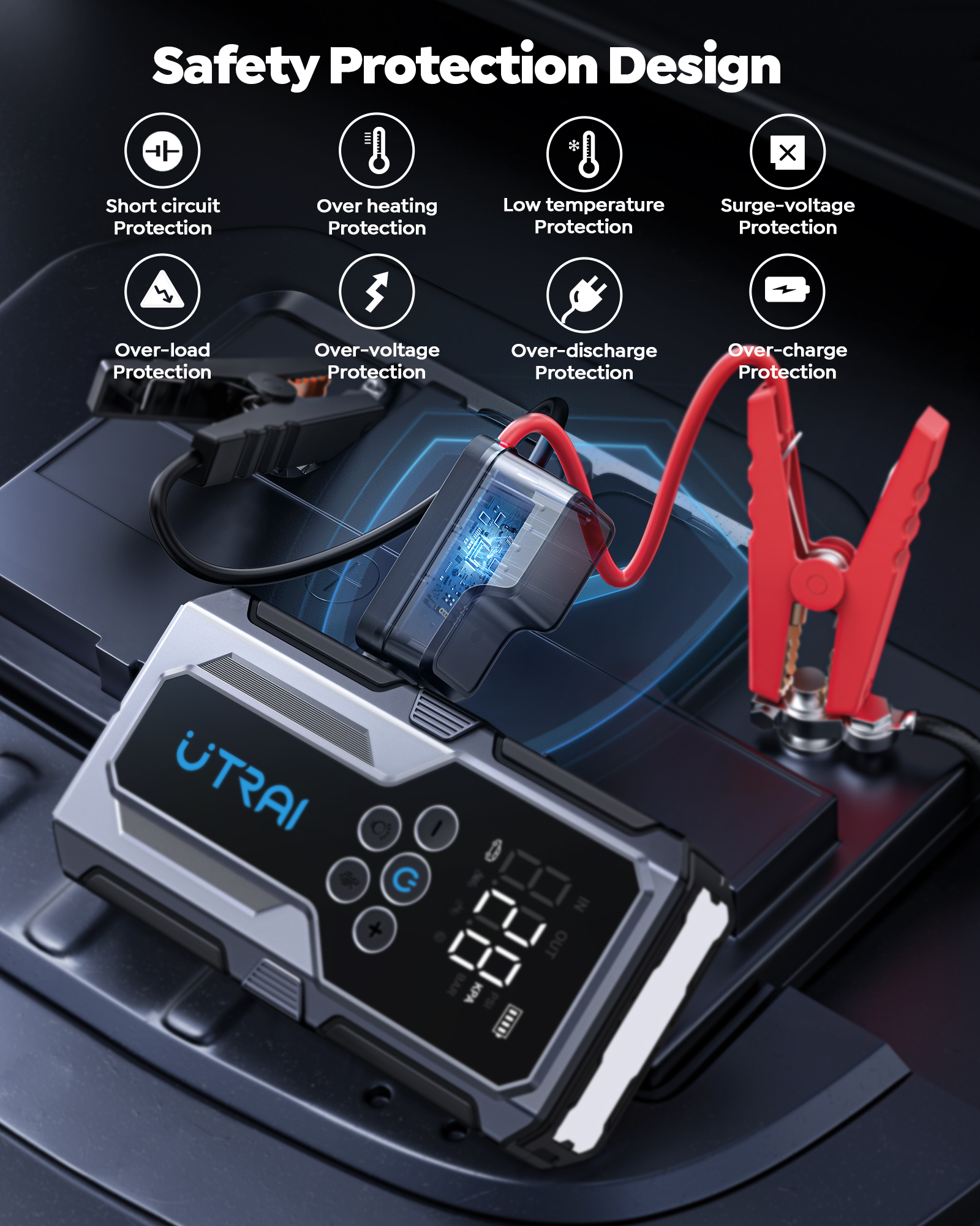 UTRAI 4000A Jump Starter with 150 PSI Air Compressor photo 6