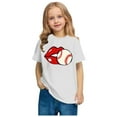thumbnail image 4 of HVOBBTY T-Shirt Décontracté à Manches Courtes pour Tout-Petits, T-Shirt Imprimé Baseball pour Garçons et Filles, Mode Col Rond, Manches Courtes, Blanc, 5 Ans, 4 of 5