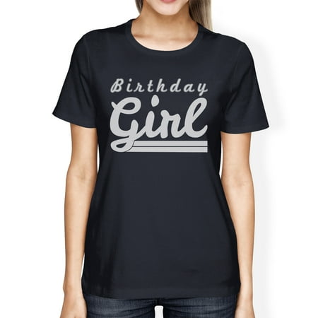 Birthday Girl Womens Navy Unique Birthday Party Tshirt Gift For