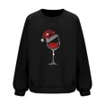 thumbnail image 4 of Jienlioq Hauts pour Femmes Mode Tendance Noël Décontracté Dames Imprimé Ample Manches Longues Col Rond Blouses Hauts Chandails en Molleton Sans Capuche Cyberlundi, 4 of 4