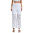 thumbnail image 2 of Fewfanhot Pants for Women See Through Flare Leggings Hollow Out Mesh Sheer Cover Up Trousers, 2 of 6