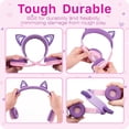 thumbnail image 3 of FosPower Auriculares para niños con orejas de gato LED (límite de volumen seguro de 85 dB), auriculares supraaurales con cable suaves de 3,5 mm con cables sin enredos para iPad/tableta/escuela/viajes, 3 of 5