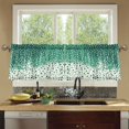 thumbnail image 4 of Yayeee Kitchen Curtains Tier Set of 2 Light Filtering 57"x24" Over Sink Window Panels, Green and White Pattern, 4 of 7