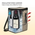 thumbnail image 2 of Kato 6 Bottle Wine Carrier - Insulated Portable Wine Bags for Wine Bottles Gifts for Christmas Travel or Picnic Beige, 2 of 7