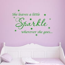 VWAQ She Leaves A Little Sparkle Wherever She Goes Wall Art Decal Sticker Decor for Girls Room