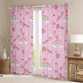 thumbnail image 2 of Homewish Cute Watercolor Rainbow Blackout Curtains Set of 2 (52x84 Each),Sweet Starwberry Ice Cream Window Curtains,Pink Kawaii Daisy Curtains and Drapes For Princess,Ultra Soft Home Decor, 2 of 6