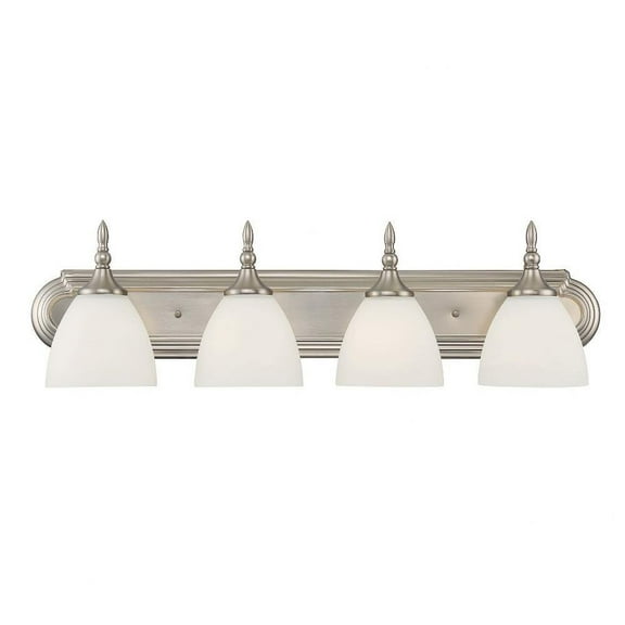 4 Light Bath Bar-Transitional Style with Traditional Inspirations-8 inches Tall By 30 inches Wide-Satin Nickel Finish Bailey Street Home