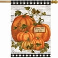 thumbnail image 1 of SAYTAY Happy Fall Y'all Pumpkins Primitive House Flag Autumn Checkers 28" x 40", 1 of 3
