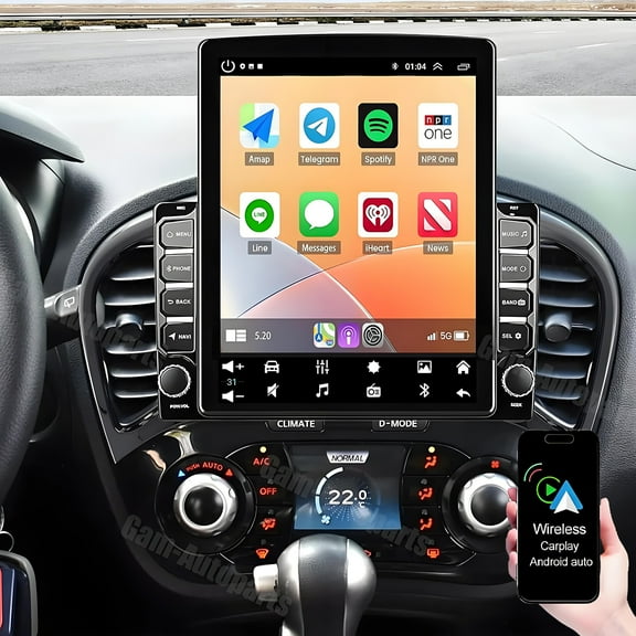 Eforcase 2 64GB Car Stereo Radio for Nissan Juke 2010-2014 with Carplay Android Auto, Android 15 Double Din 9.7 Inch Car Player SWC GPS Navi Head Unit with AHD Camera