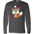 thumbnail image 3 of Inktastic Cute Fox, Fox With Hat And Scarf, Orange Fox Long Sleeve T-Shirt, 3 of 5