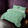 thumbnail image 3 of Manfei Vintage Striped Candy Twin Quilt Set,Farmhouse Christmas Twin Coverlet Set,Green White,2 Pieces,1 Bedspread and 1 Pillowcase, 3 of 7