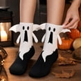 thumbnail image 7 of Ouuluon Fun Halloween Ghost Devil Socks, 11 inch Cotton-Lined Magnetic Pull-on Mid-Calf Socks for Parties, 7 of 7